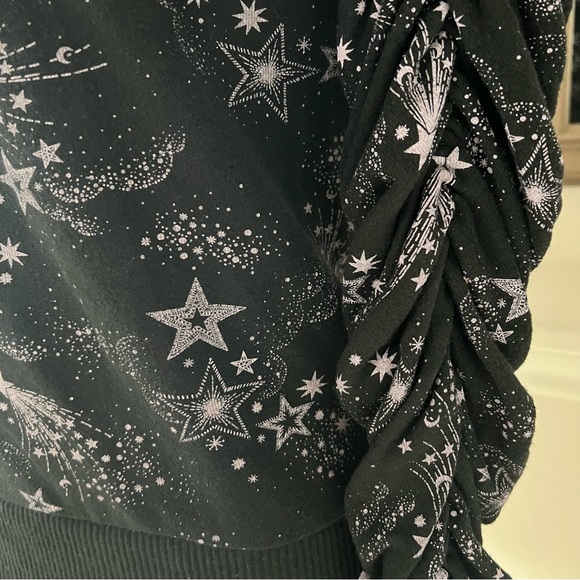 Chaser Scrunched Sleeves Sweatshirt Shooting Stars Size M New w/Tag - Picture 11 of 13